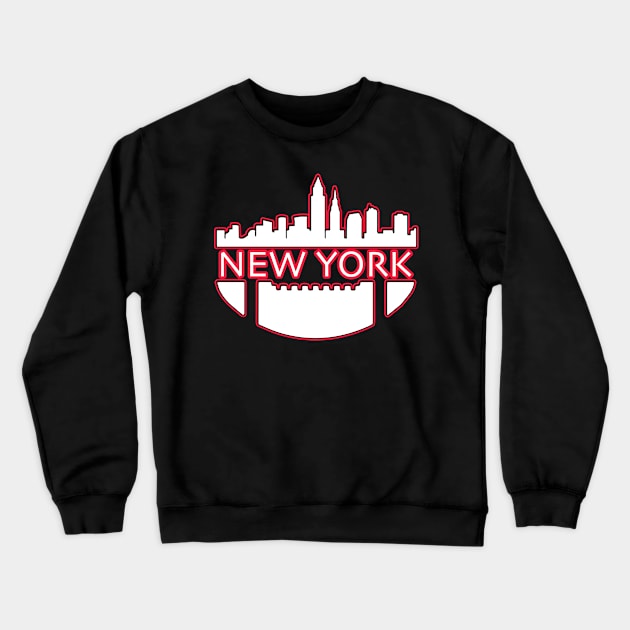 New York Gifts for Football Lovers NY Downtown City Crewneck Sweatshirt by TheOptimizedCreative